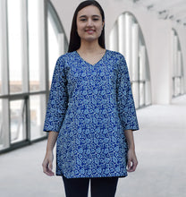 Load image into Gallery viewer, KRITI Block Print Style Pure Cotton Tunic