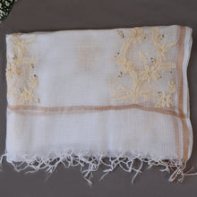 Load image into Gallery viewer, Kota Dupatta with Chikankari/ Hand Embroidered