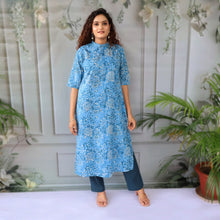 Load image into Gallery viewer, SHIKHA Printed Cotton Round Neck, Kurta, Regular and Plus Sizes