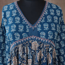 Load image into Gallery viewer, SRISHTI Pure Cotton Block Print, Red Long Tunic/Kurta Dress Regular and Plus Sizes