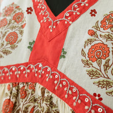 Load image into Gallery viewer, SRISHTI Pure Cotton Block Print, Red Long Tunic/Kurta Dress Regular and Plus Sizes