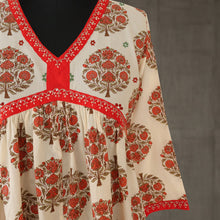 Load image into Gallery viewer, SRISHTI Pure Cotton Block Print, Red Long Tunic/Kurta Dress Regular and Plus Sizes