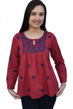 Load image into Gallery viewer, LISA Pure Cotton Hand Embroidered Boho Top, Blouse