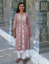 Load image into Gallery viewer, Nilsa Hand Embroidered Pure Soft Cotton Long Tunic Kurta Dress: Made to Order/Customizable