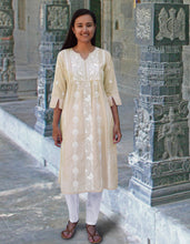 Load image into Gallery viewer, Nilsa Hand Embroidered Pure Soft Cotton Long Tunic Kurta Dress: Made to Order/Customizable
