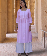 Load image into Gallery viewer, SARA Pure Cotton Hand Embroidered Long Tunic Dress Kurta: Made to Order/Customizable