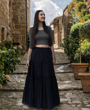 Load image into Gallery viewer, ELINA Pure Cotton Tiered Long Skirt: Made to Order, Customizable