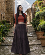Load image into Gallery viewer, ELINA Pure Cotton Tiered Long Skirt: Made to Order, Customizable