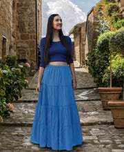 Load image into Gallery viewer, ELINA Pure Cotton Tiered Long Skirt: Made to Order, Customizable