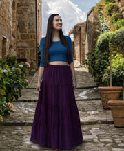 Load image into Gallery viewer, ELINA Pure Cotton Tiered Long Skirt: Made to Order, Customizable