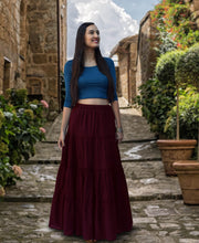 Load image into Gallery viewer, ELINA Pure Cotton Tiered Long Skirt: Made to Order, Customizable