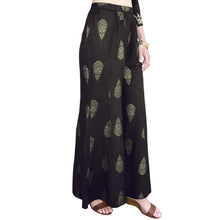 Load image into Gallery viewer, Pria Rayon Pure gold printed Paneled Palazzo Pants