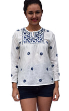 Load image into Gallery viewer, LISA Pure Cotton Hand Embroidered Boho Top, Blouse