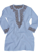 Load image into Gallery viewer, ADITI Pure Cotton Round Neck, Hand Embroidered Tunic, Kurti, Regular and Plus Sizes
