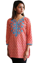 Load image into Gallery viewer, IVY Embroidered Mirror Work Printed Pure Cotton Tunic
