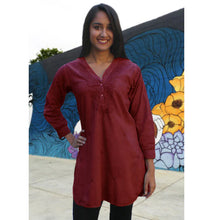 Load image into Gallery viewer, Uma Hand Embroidered Pure Cotton Shirt Tunic (Plus Sizes)
