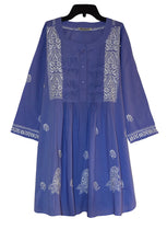Load image into Gallery viewer, SARA Pure Cotton Hand Embroidered Long Tunic Dress Kurta: Made to Order/Customizable
