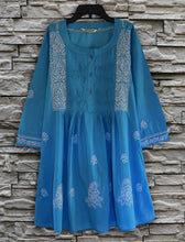 Load image into Gallery viewer, SARA Pure Cotton Hand Embroidered Long Tunic Dress Kurta: Made to Order/Customizable
