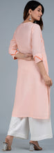 Load image into Gallery viewer, UDITA Linen Cotton Long Kurta/tunic with hand embroidered Chikankari
