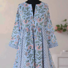 Load image into Gallery viewer, DIVYA prt Block Printed Pure Cotton Women Long Flared Kurta Tunic Dress
