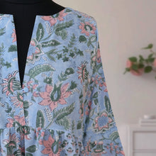 Load image into Gallery viewer, DIVYA prt Block Printed Pure Cotton Women Long Flared Kurta Tunic Dress

