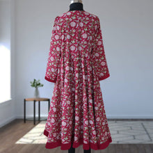 Load image into Gallery viewer, DIVYA prt Block Printed Pure Cotton Women Long Flared Kurta Tunic Dress
