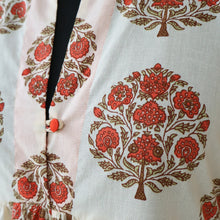 Load image into Gallery viewer, DEVIKA prt Block Printed Pure Cotton Women Long Flared Kurta Tunic Dress
