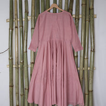 Load image into Gallery viewer, DEVIKA Pure Cotton, Hand Embroidery/ Chikankari Women Long Flared Kurta Tunic Dress
