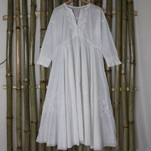 Load image into Gallery viewer, DEVIKA Pure Cotton, Hand Embroidery/ Chikankari Women Long Flared Kurta Tunic Dress
