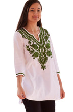 Load image into Gallery viewer, IVY Embroidered Mirror Work Printed Pure Cotton Tunic
