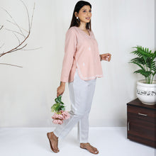 Load image into Gallery viewer, URVIKA  Cotton Flex Hand Embroidery Kurti Top
