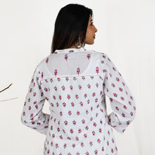 Load image into Gallery viewer, DORA Cotton, Block Print, Hand Embroidery &amp; Lace Work  Kurta with Hand Embroidery Pants
