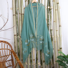 Load image into Gallery viewer, BHAVYA Green Block Printed Cotton Hand Embroidery Kurta Dress
