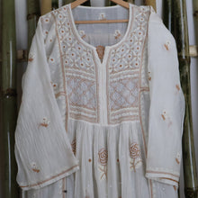 Load image into Gallery viewer, GAYATRI Mul Chanderi  Hand Embroidered/Chikankari Unstitched Kurta Set; Made to Order/ Customizable
