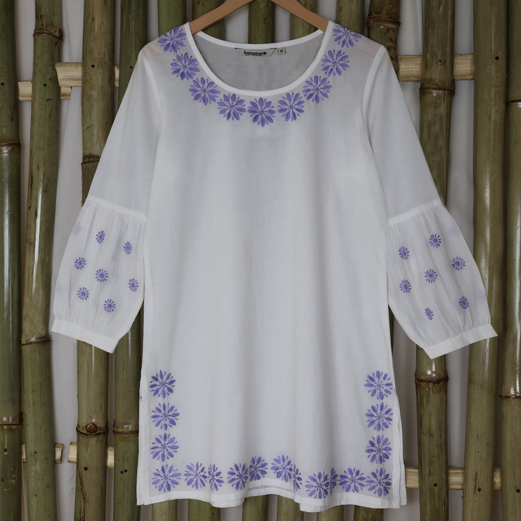 RANJITA Women Pure Cotton Hand Embroidered Short Tunics