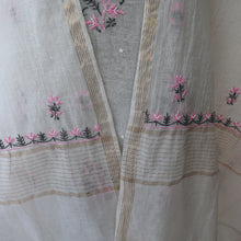 Load image into Gallery viewer, Tamisha Chanderi Silk Hand Embroidered/Chikankari Unstitched Kurta Set; Made to Order/ Customizable
