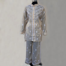 Load image into Gallery viewer, Vaikhya Tissue fabric Embroidered/Chikankari Unstitched Cord Set; Made to Order/ Customizable
