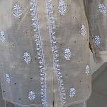 Load image into Gallery viewer, Vaikhya Tissue fabric Embroidered/Chikankari Unstitched Cord Set; Made to Order/ Customizable

