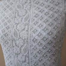 Load image into Gallery viewer, SARIKA Viscose Georgette Hand Embroidered/Chikankari Unstitched Kurta Set; Made to Order/ Customizable
