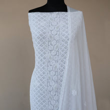 Load image into Gallery viewer, SARIKA Viscose Georgette Hand Embroidered/Chikankari Unstitched Kurta Set; Made to Order/ Customizable
