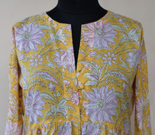 Load image into Gallery viewer, DEVIKA prt Block Printed Pure Cotton Women Long Flared Kurta Dress
