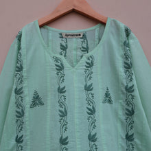 Load image into Gallery viewer, EMMA Pure Cotton Hand Embroidered Tunic Dress Kurta with embroidered pant
