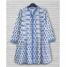 Load image into Gallery viewer, Juno Pure Cotton Block Print Style Front Pleated Tunic
