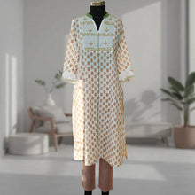 Load image into Gallery viewer, JAIE Block Printed Cotton Hand Embroidered Kurta
