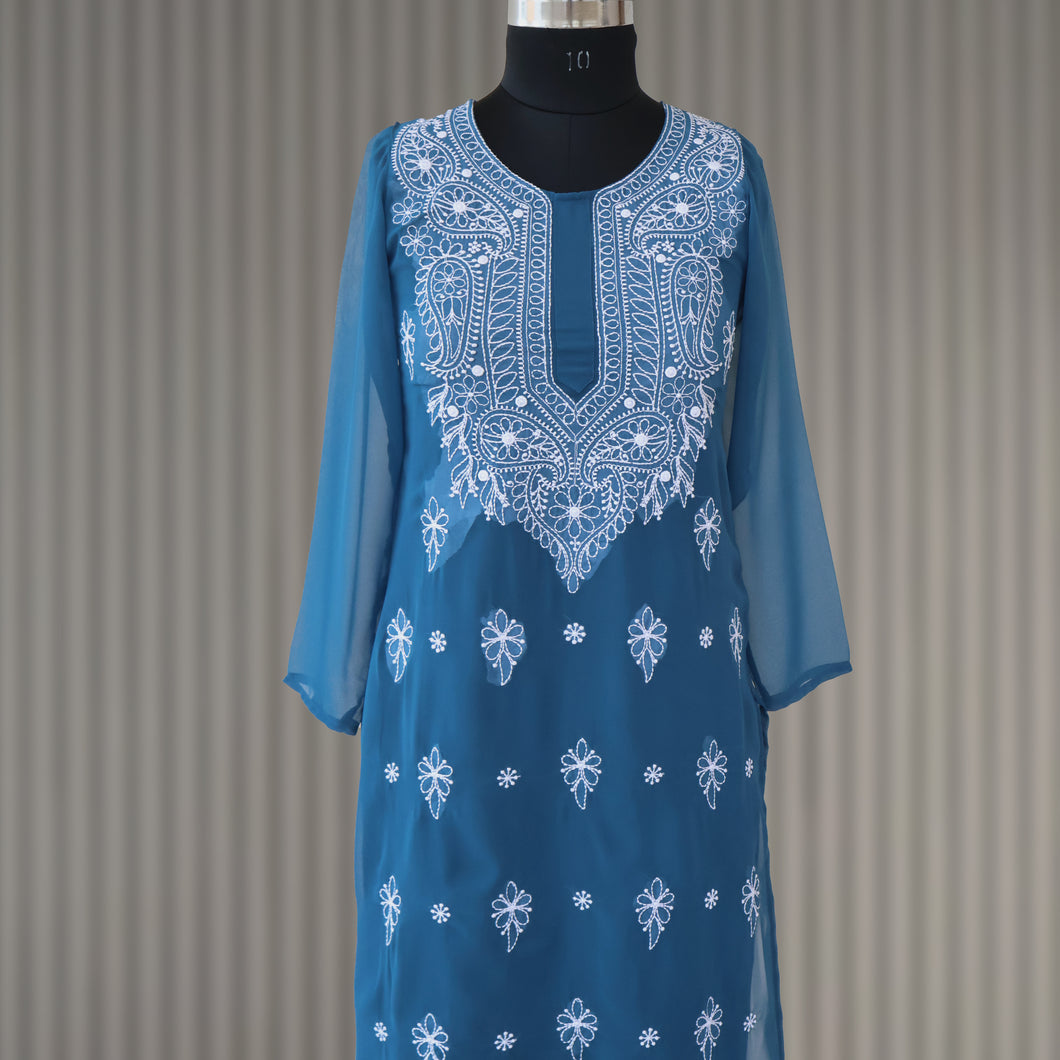 KIMI Georgette Hand Embroidered Kurta