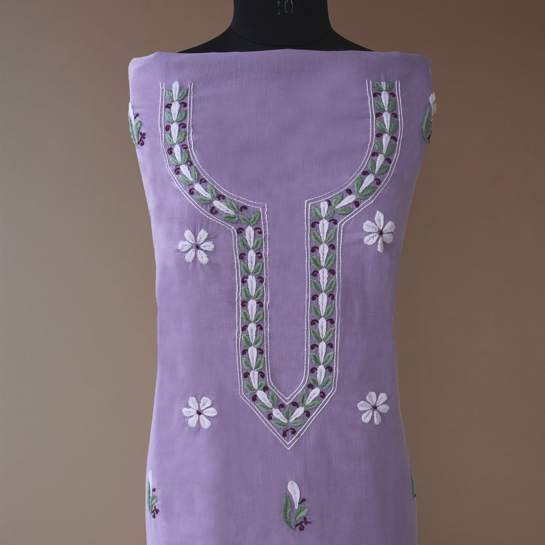 LIPIKA Pure Cotton Hand Embroidered/Chikankari Unstitched Kurta Set; Made to Order/ Customizable