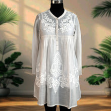 Load image into Gallery viewer, NIMI Chanderi, Hand Embroidered Kurti Top
