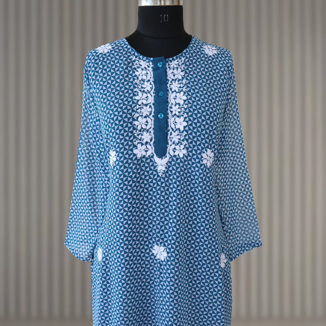 NITI Georgette Hand Embroidered Chikankari Women's Kurta