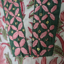 Load image into Gallery viewer, PALLAVI Block Printed Cotton Hand Embroidered Kurta
