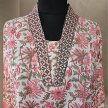 Load image into Gallery viewer, PALLAVI Block Printed Cotton Hand Embroidered Kurta
